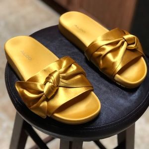 Aldo Bow Satin Slides